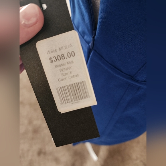 NWT Designer Elle Zeitoune Bustier Pencil Dress Colbaly Royal Blue Sz6 Medium - Picture 6 of 14